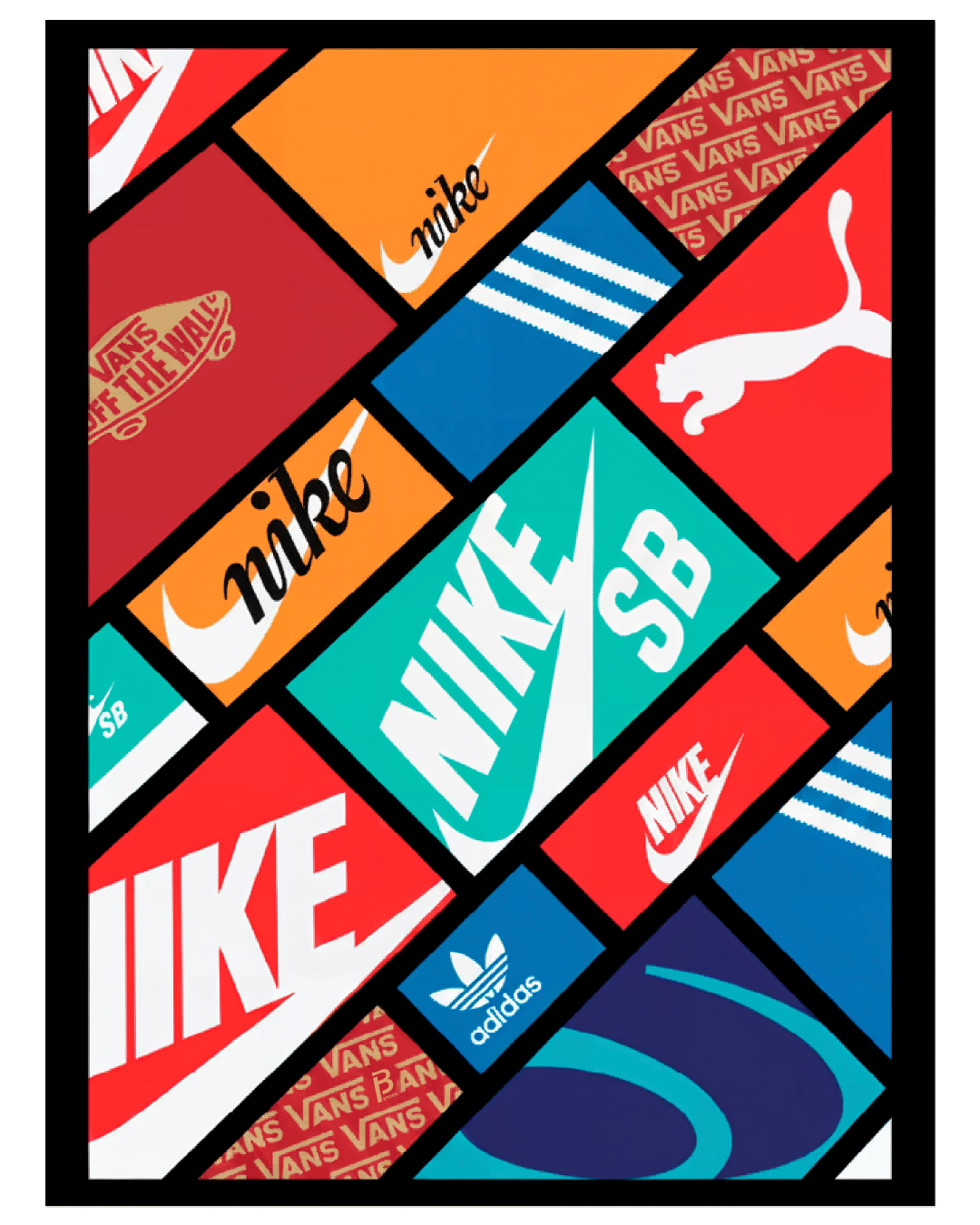 Cuadro Sneaker Mosaic – Arte Urbano Multimarca Color
