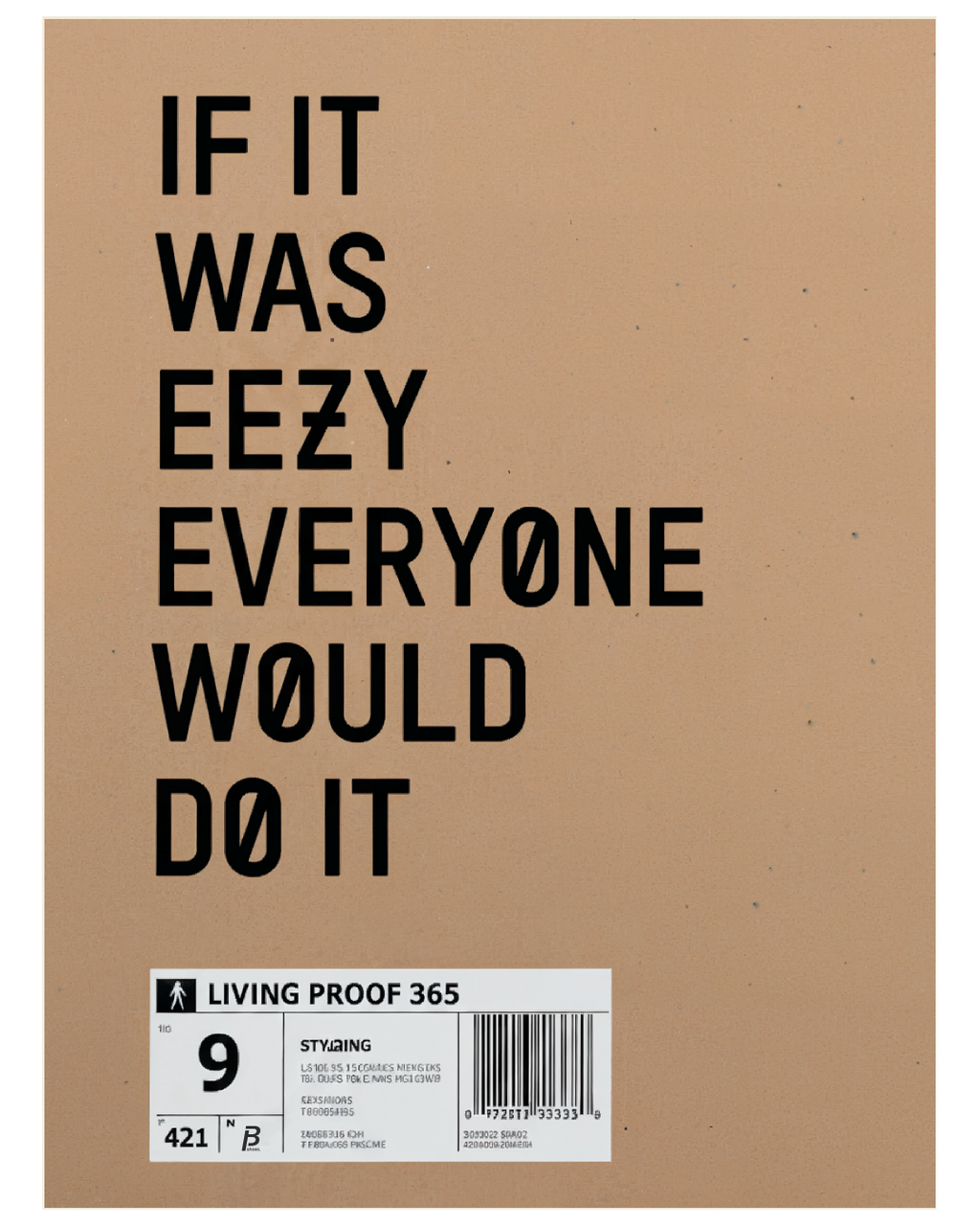 Cuadro YZY Living Proof – Arte Urbano Motivacional Sneaker