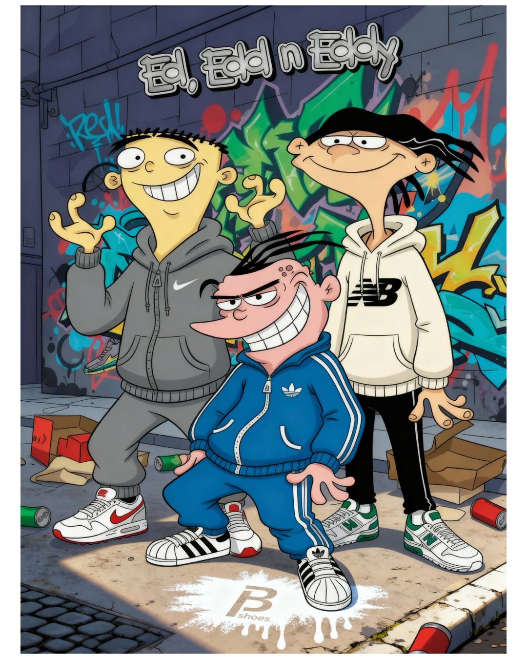 Cuadro Ed, Edd n Eddy Streetwear – Arte Sneaker Urbano