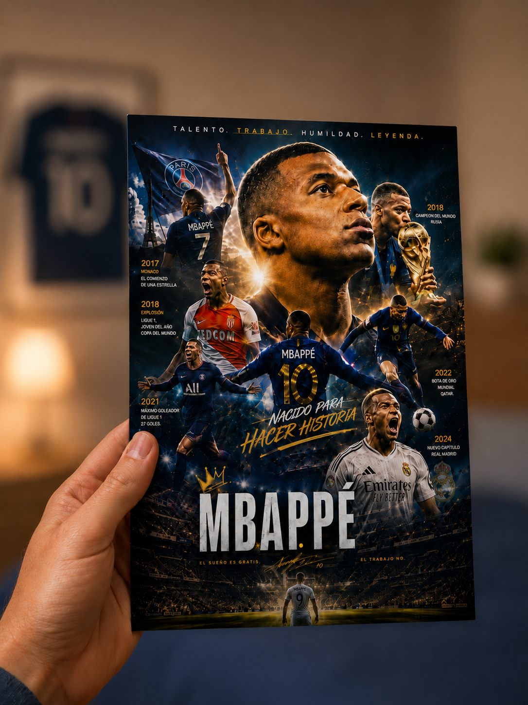 Kylian Mbappé | Póster Nacido para Hacer Historia 15x20