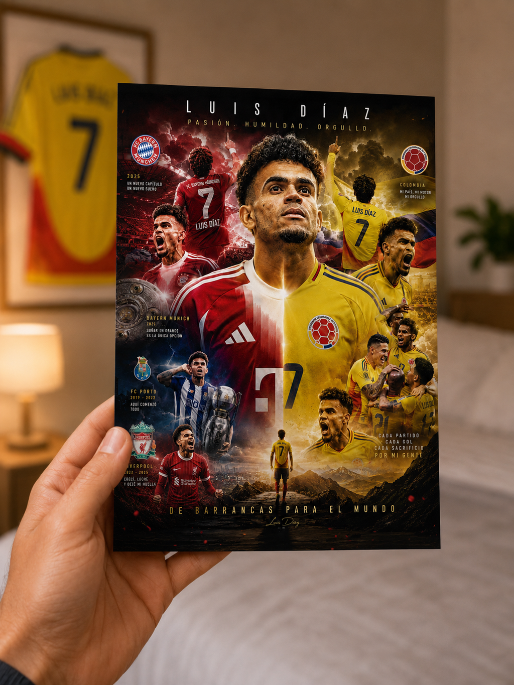 Luis Díaz Colombia | Póster Leyendas del Fútbol 15x20