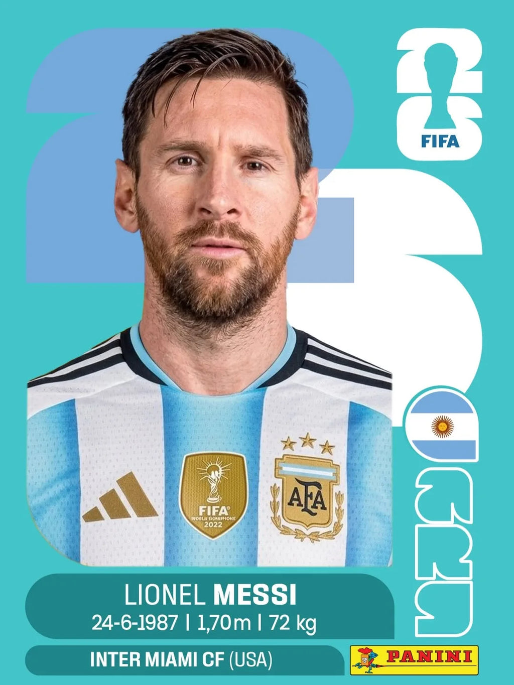Lionel Messi Argentina | Lámina Mundial 2026 15x20