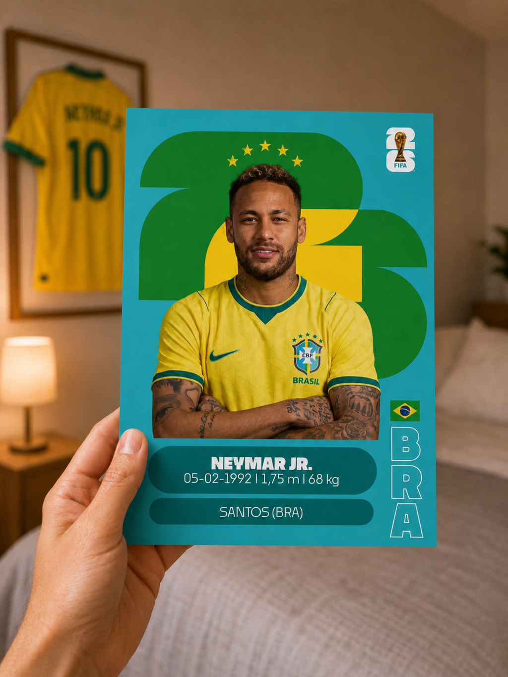 Neymar Jr Brasil | Lámina Mundial 2026 15x20