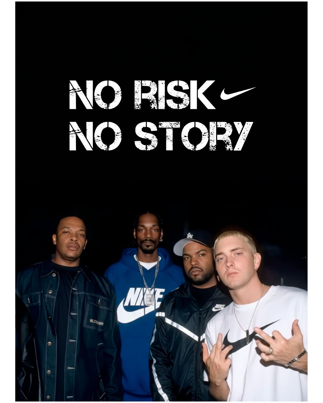 Cuadro Nike No Risk No Story  – Arte Hip Hop Urbano