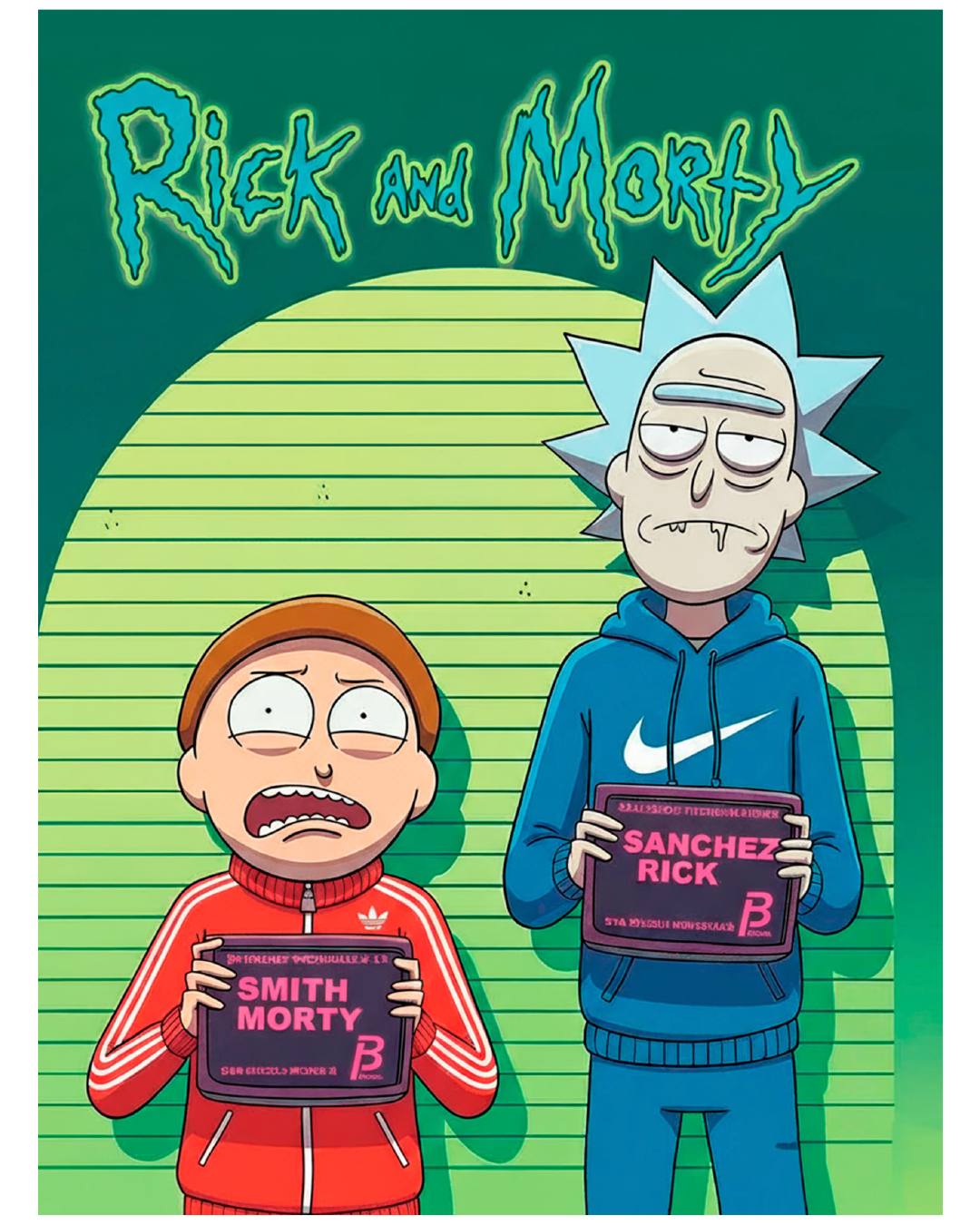 Cuadro Rick and Morty Adidas Nike – Arte Urbano Pop
