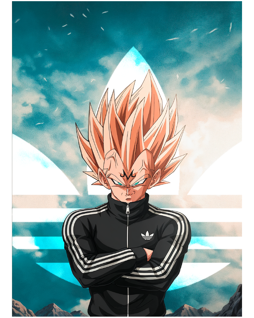 Cuadro Vegeta Adidas – Arte Anime Urbano Dragon Ball