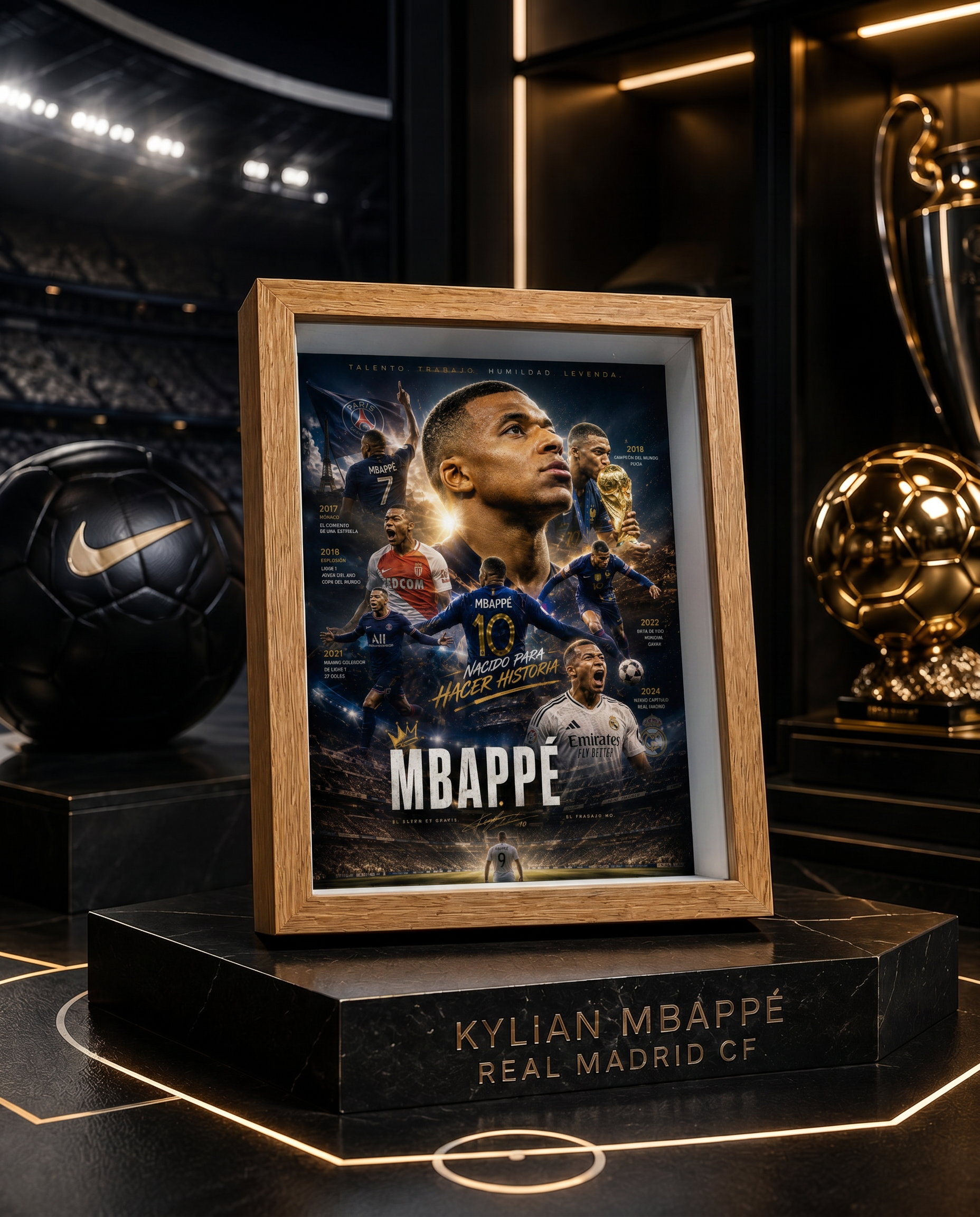Kylian Mbappé | Póster Nacido para Hacer Historia 15x20