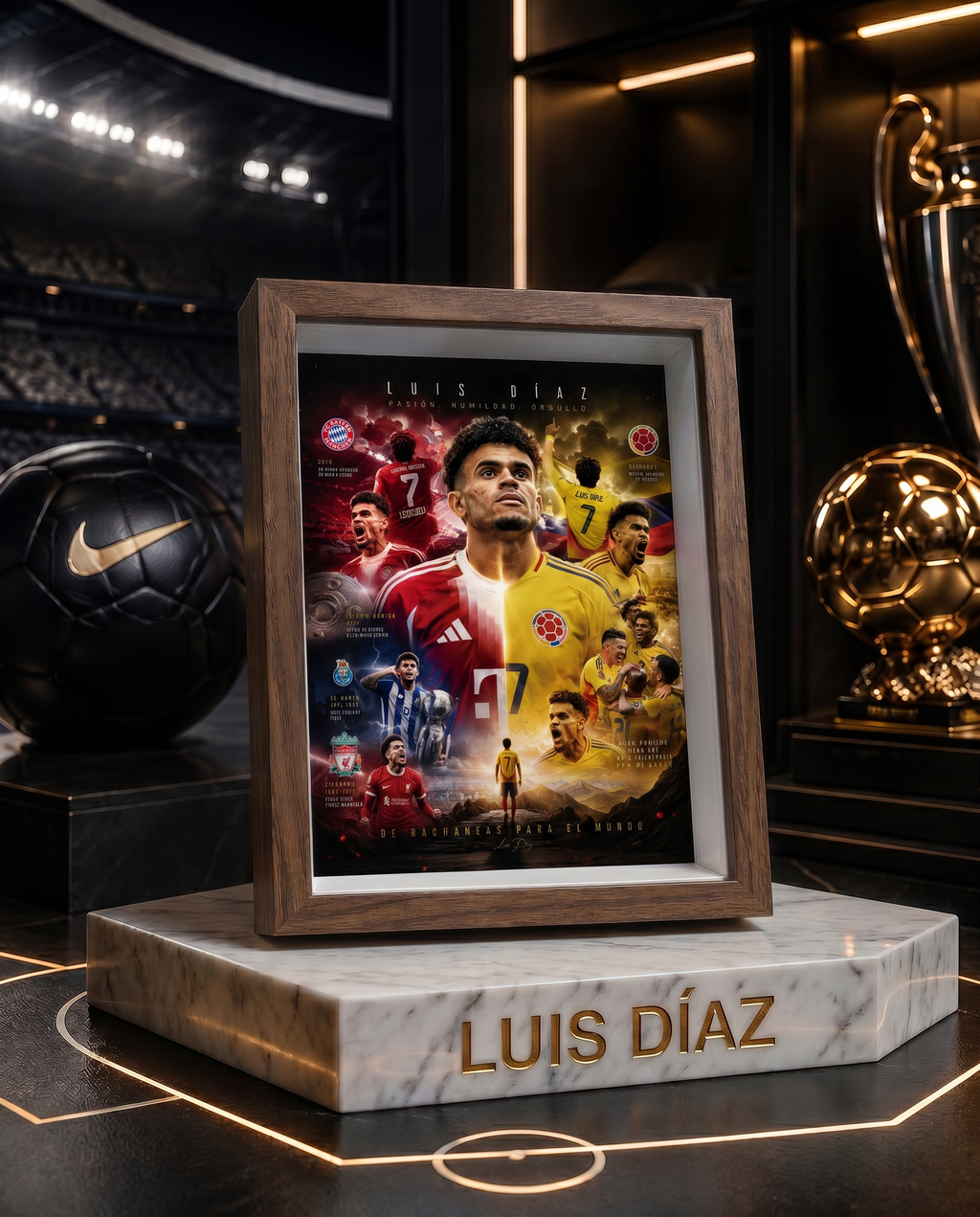 Luis Díaz Colombia | Póster Leyendas del Fútbol 15x20