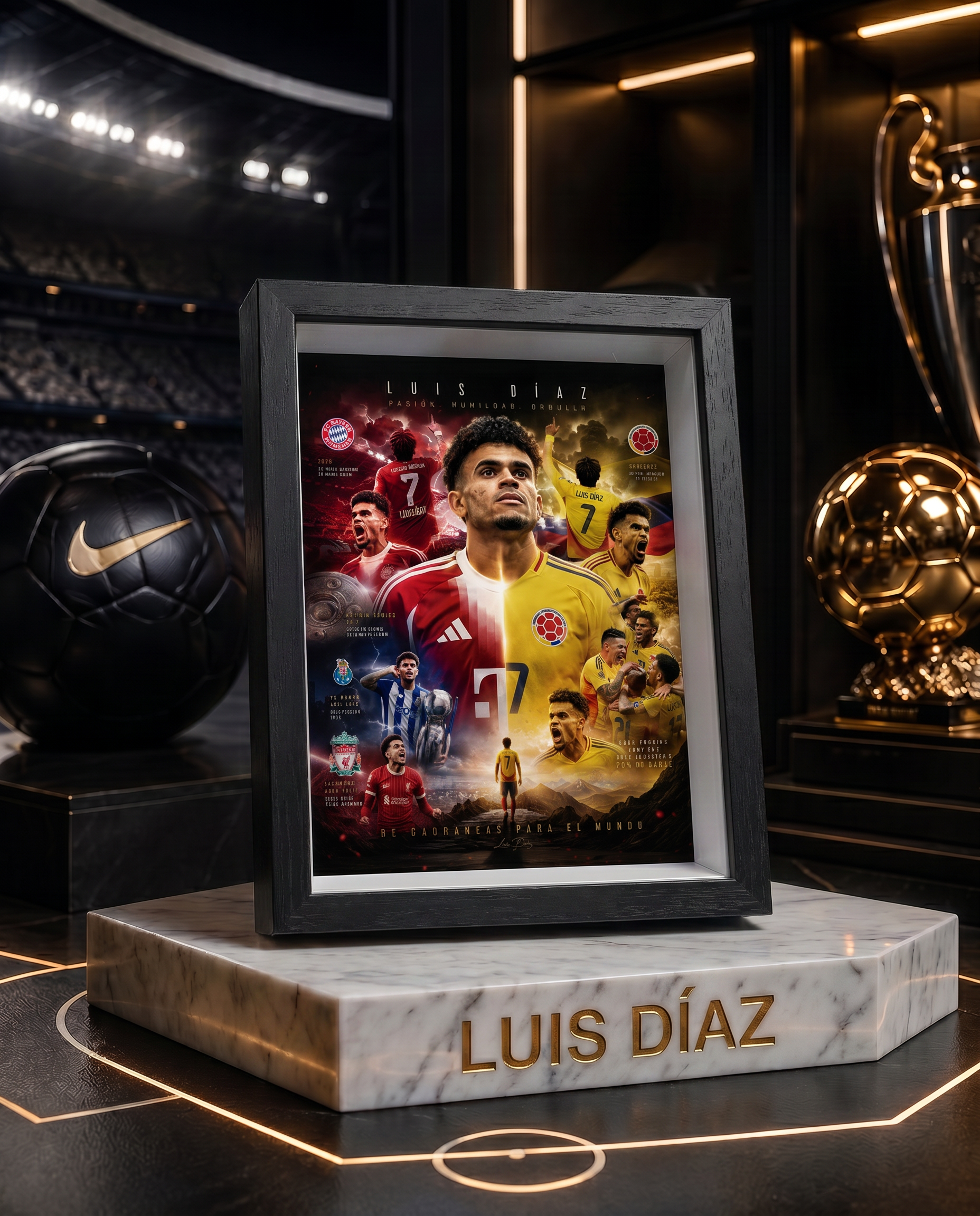 Luis Díaz Colombia | Póster Leyendas del Fútbol 15x20